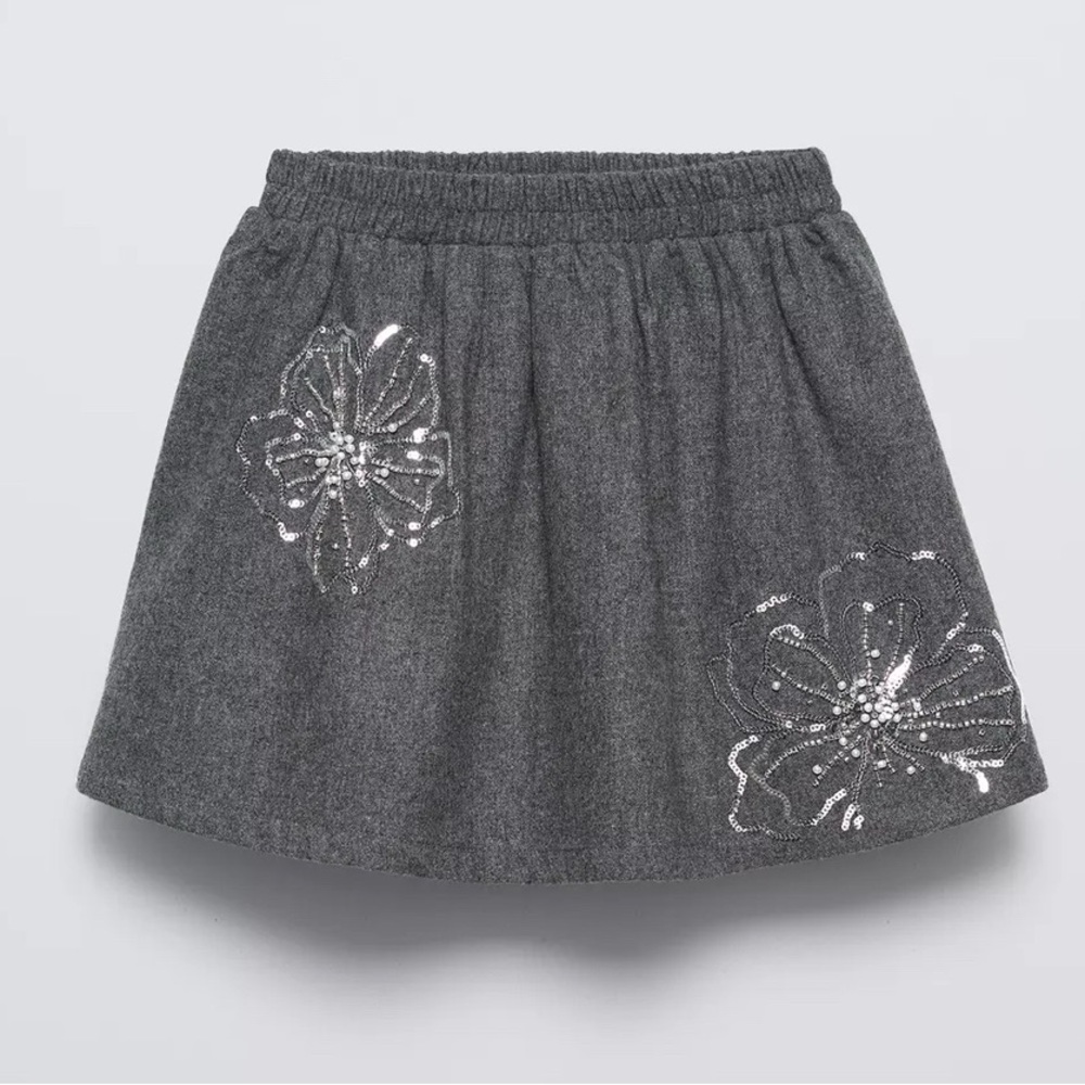 Zara kids wool blend floral skirt